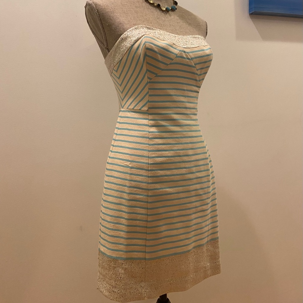 Lilly Pulitzer Bayview Striped Metallic Dress